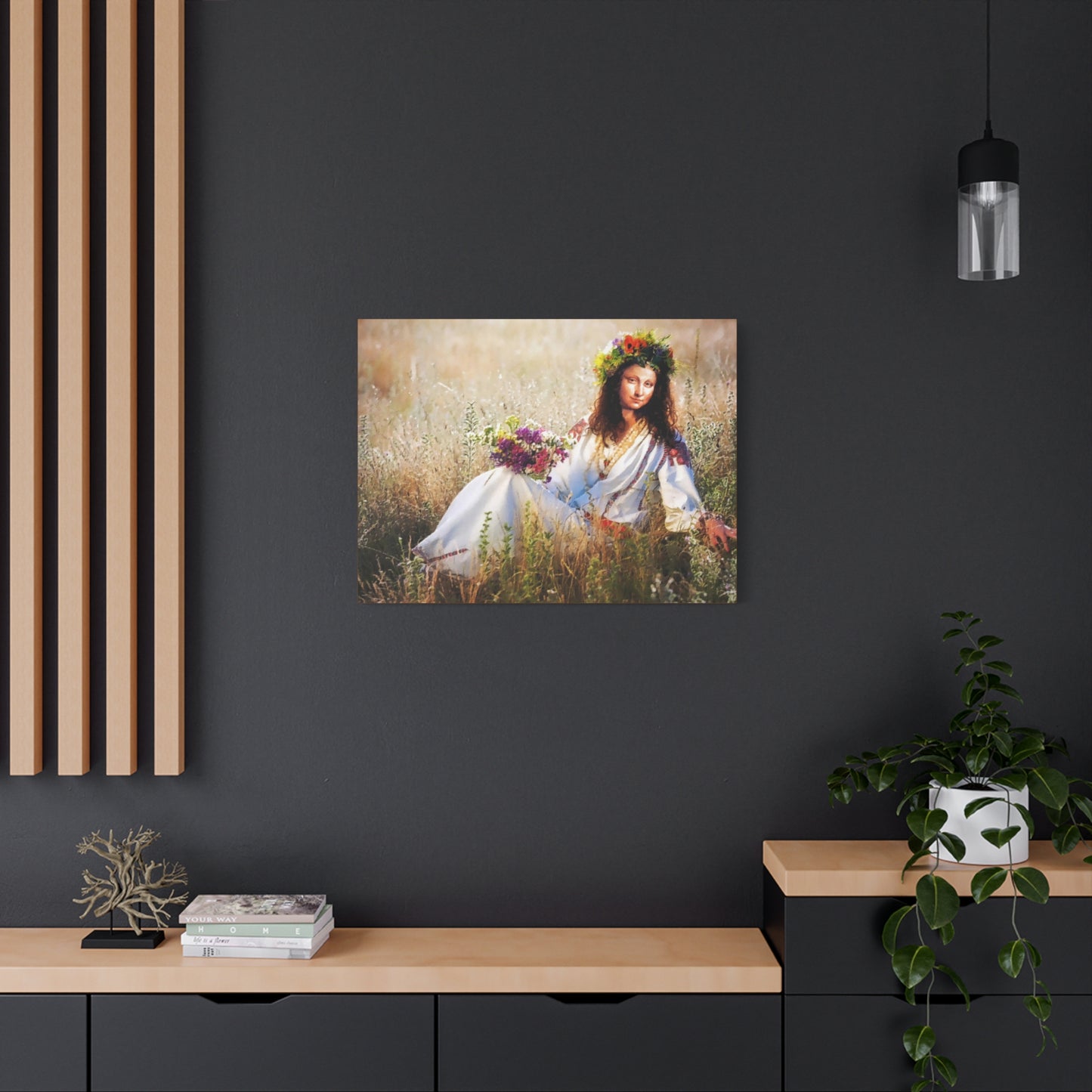 Mona Lisa in Ukraine Stretched Canvas Art Print Wall Décor