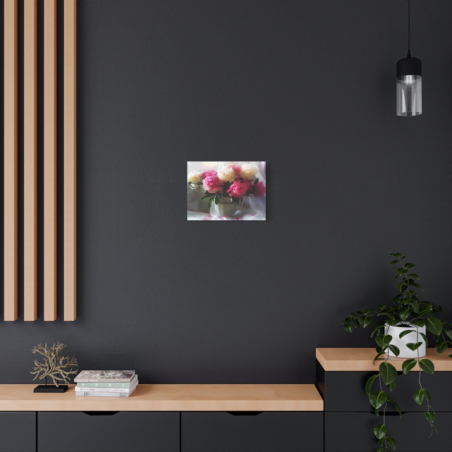 Peonies Bouquet Flower Canvas Wall Art Home Décor White Pink Abstract Art