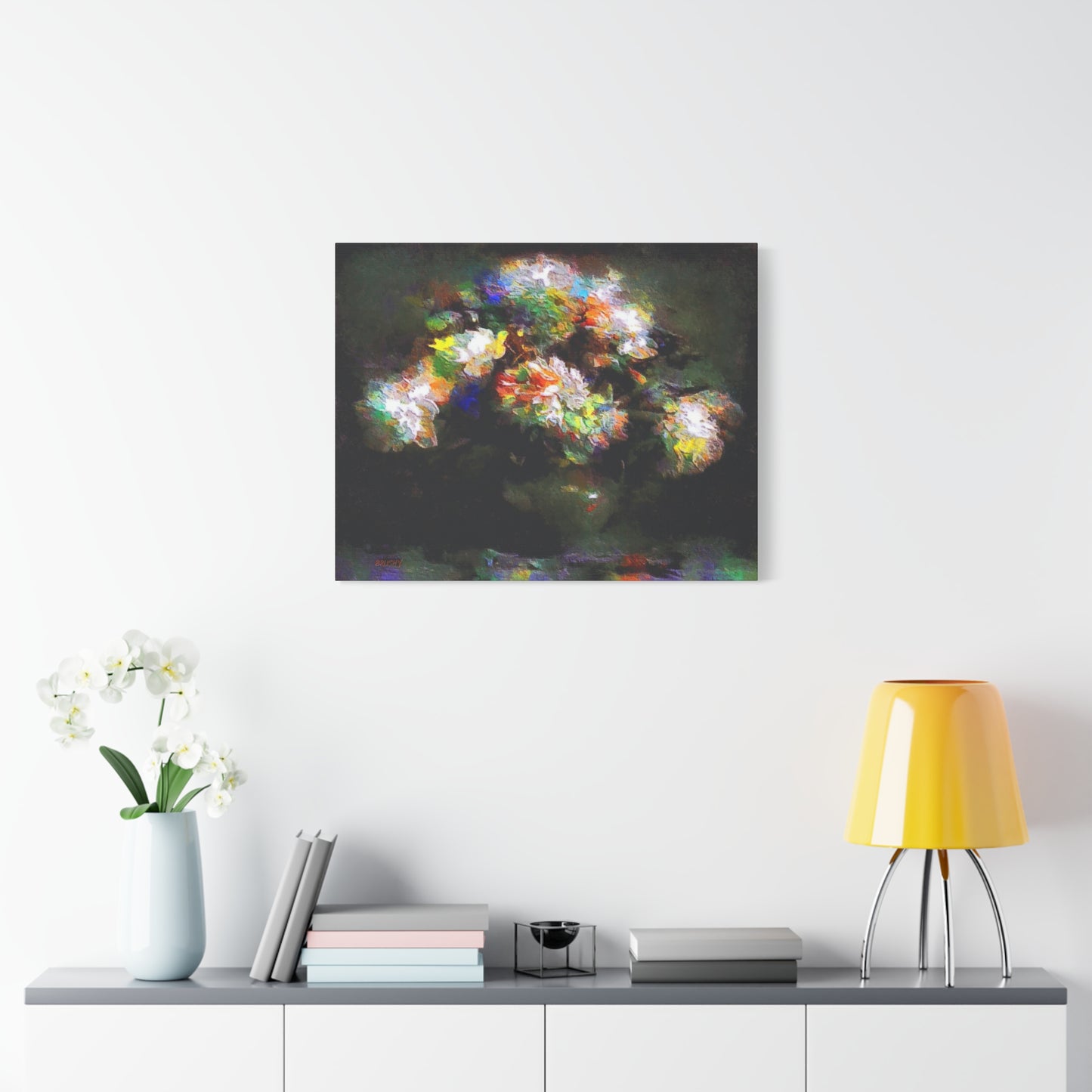 Abstract Roses Bouquet Arat Print, Floral Wall Decor