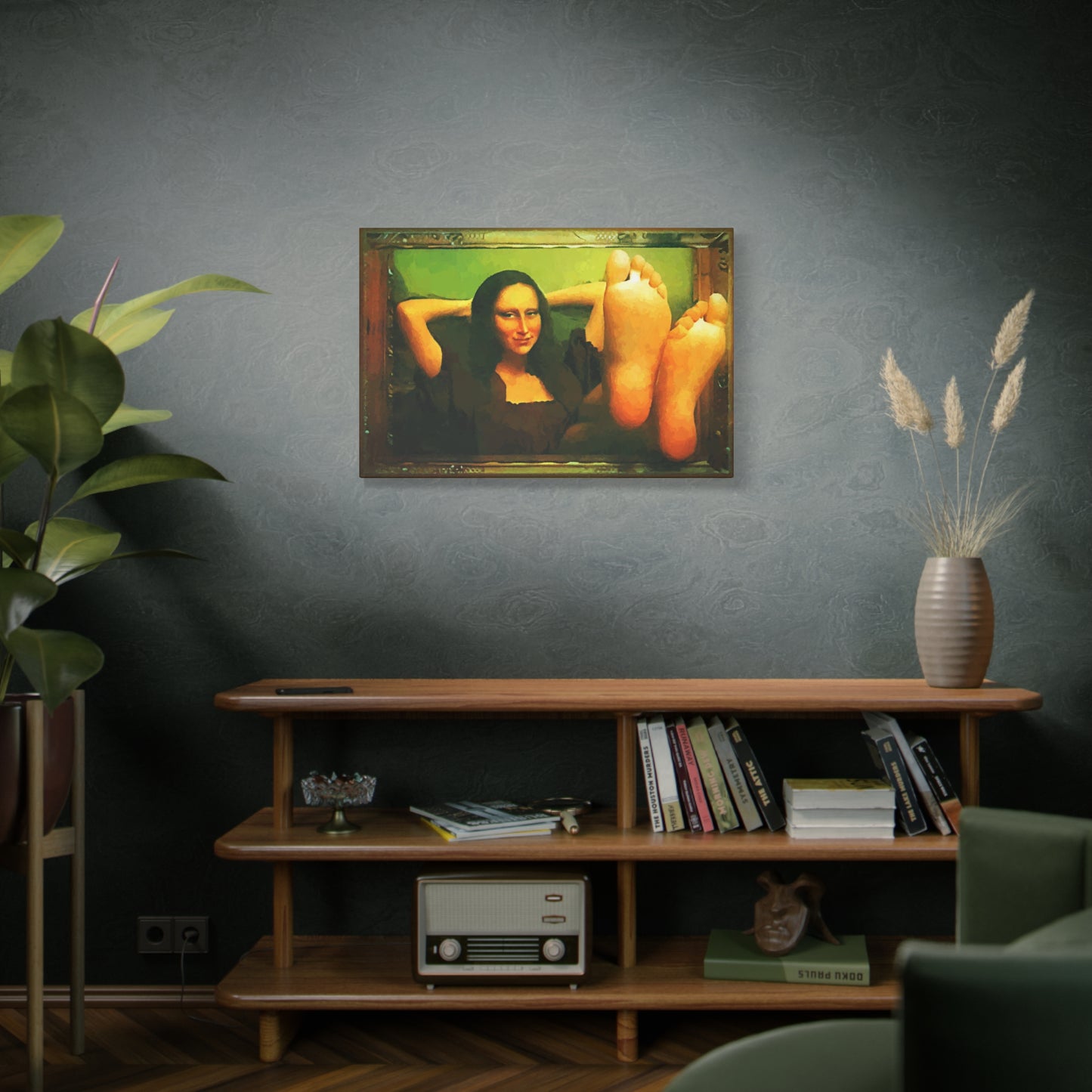 Mona Lisa Funny Wall Art Stretched Canvas da Vinci Abstract Wall Art