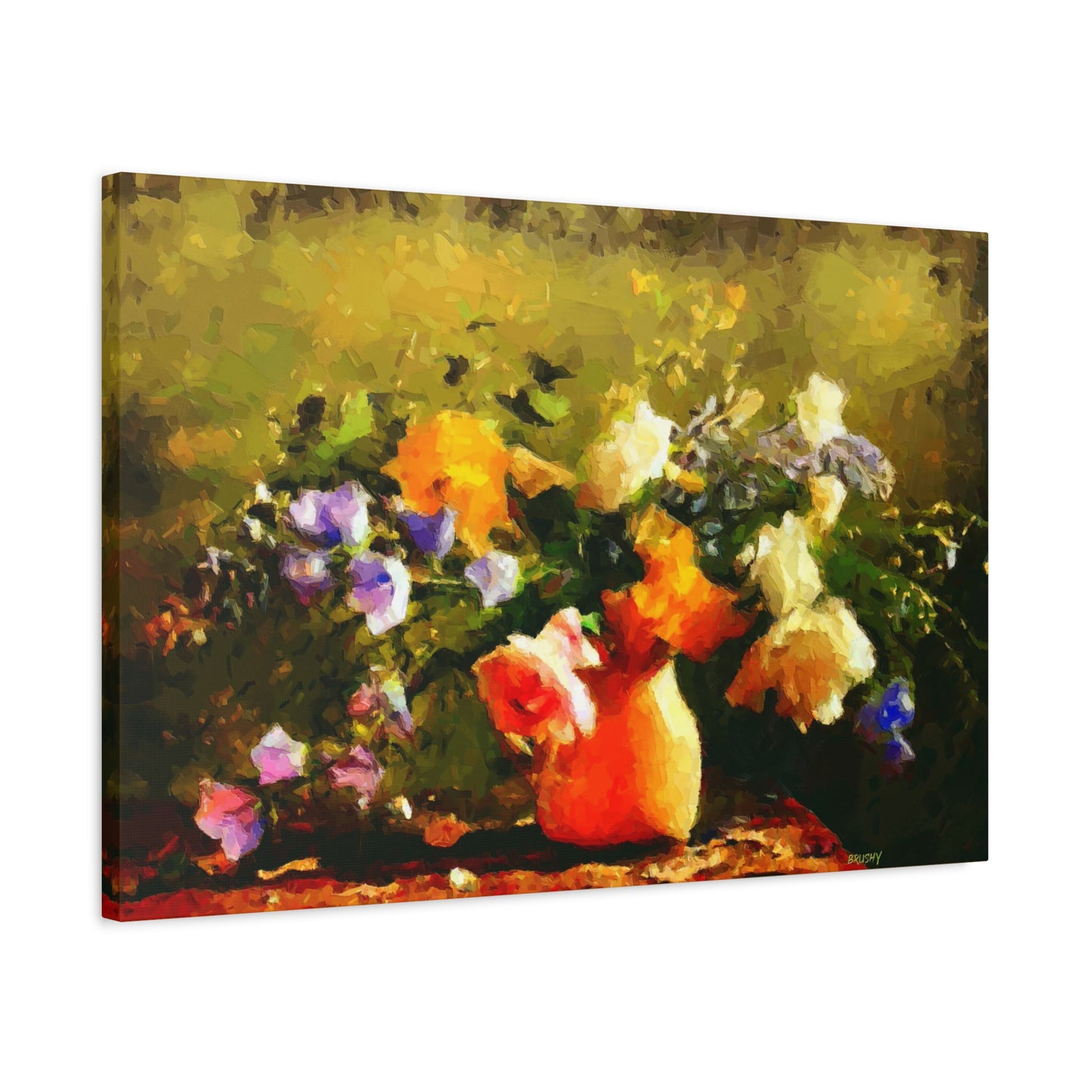 Wild Flowers Summer Bouquet Art Print, Floral Wall Decor