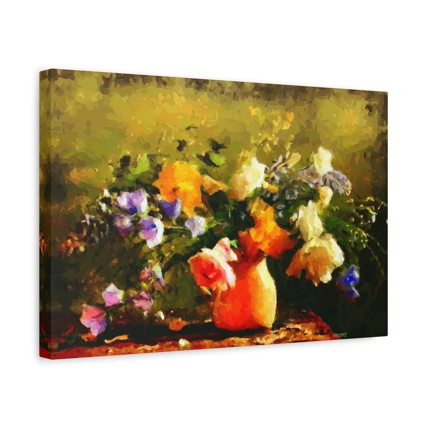 Wild Flowers Summer Bouquet Art Print, Floral Wall Decor