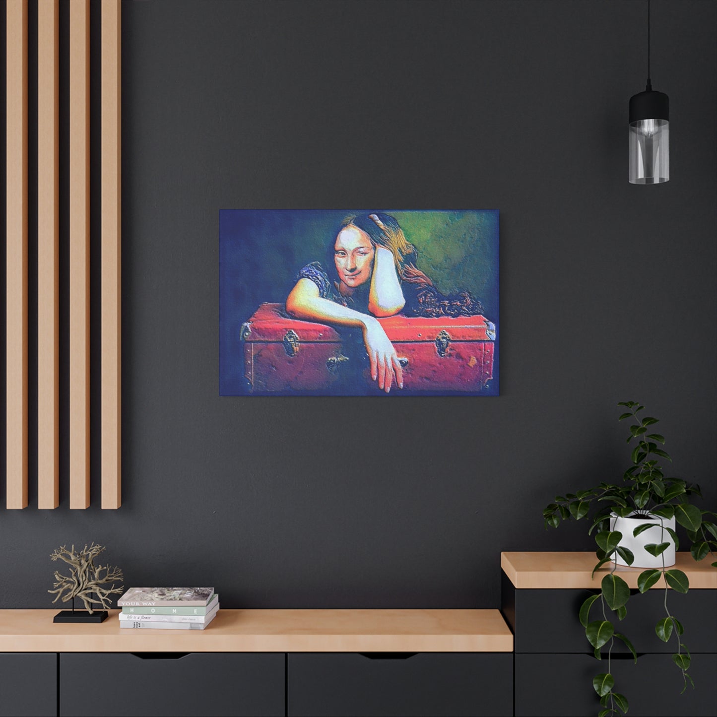 Mona Lisa Time Traveler Art Print Gallery Wrap Stretched Canvas