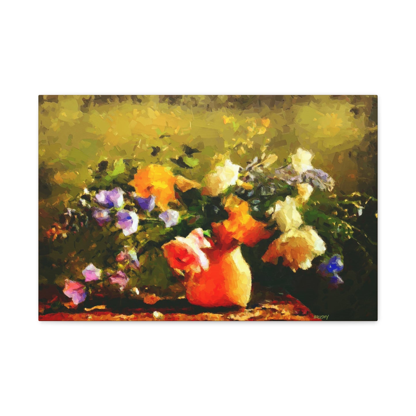 Wild Flowers Summer Bouquet Art Print, Floral Wall Decor