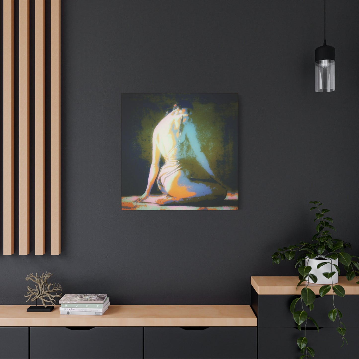 Ballerina Winding Down Art Print Stretched Canvas Pastel Colors Wall Decor