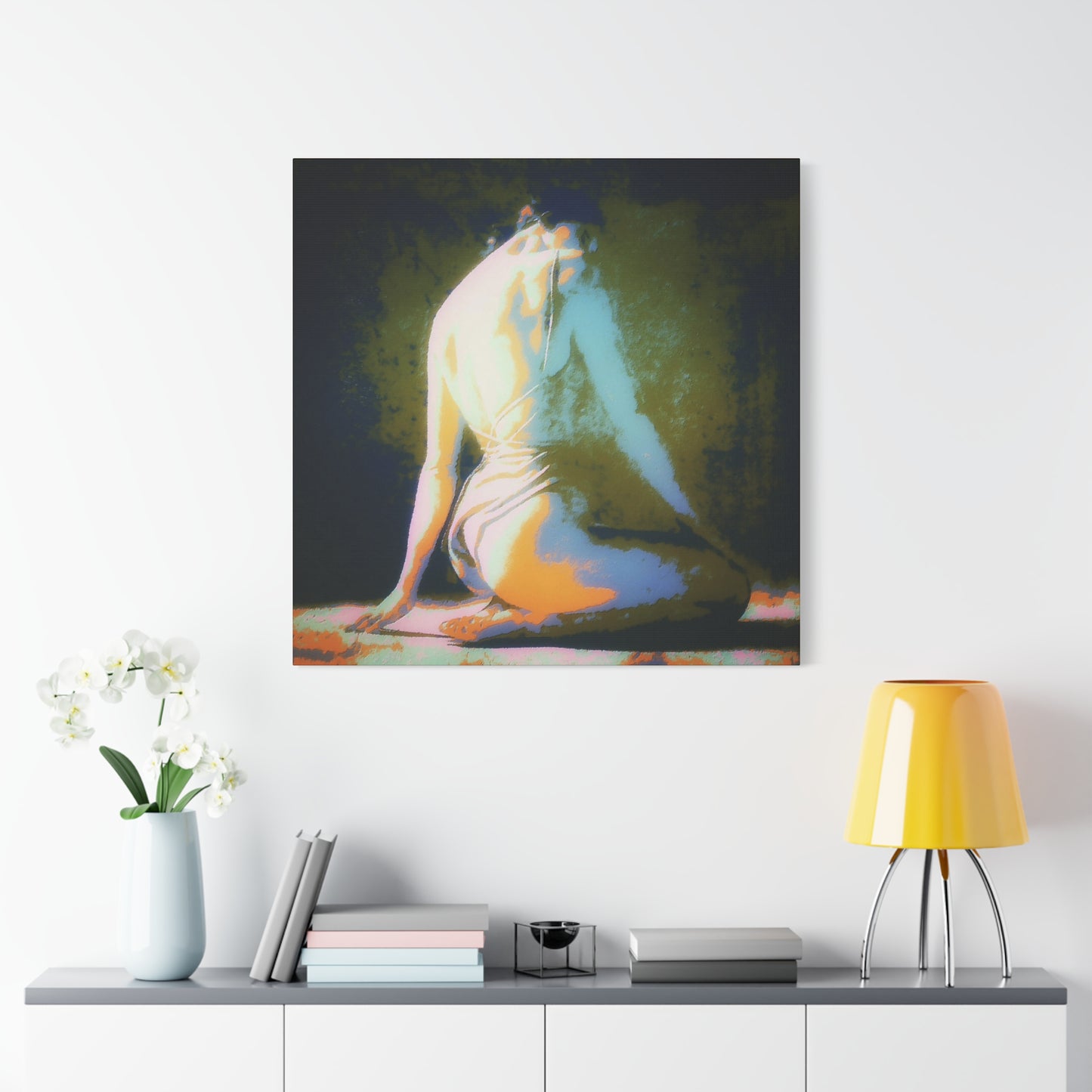 Ballerina Winding Down Art Print Stretched Canvas Pastel Colors Wall Decor