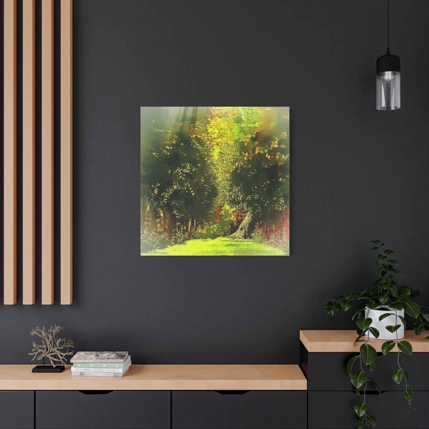 Evening Walk In The Park Art Print Stretched Canvas Landscape Wall Décor