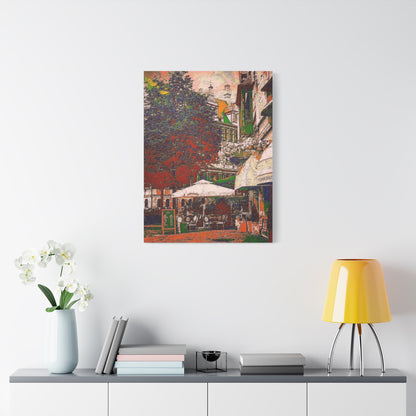 Europe Cityscape Art Print Ghent Belgium Stretched Canvas White Orange Green
