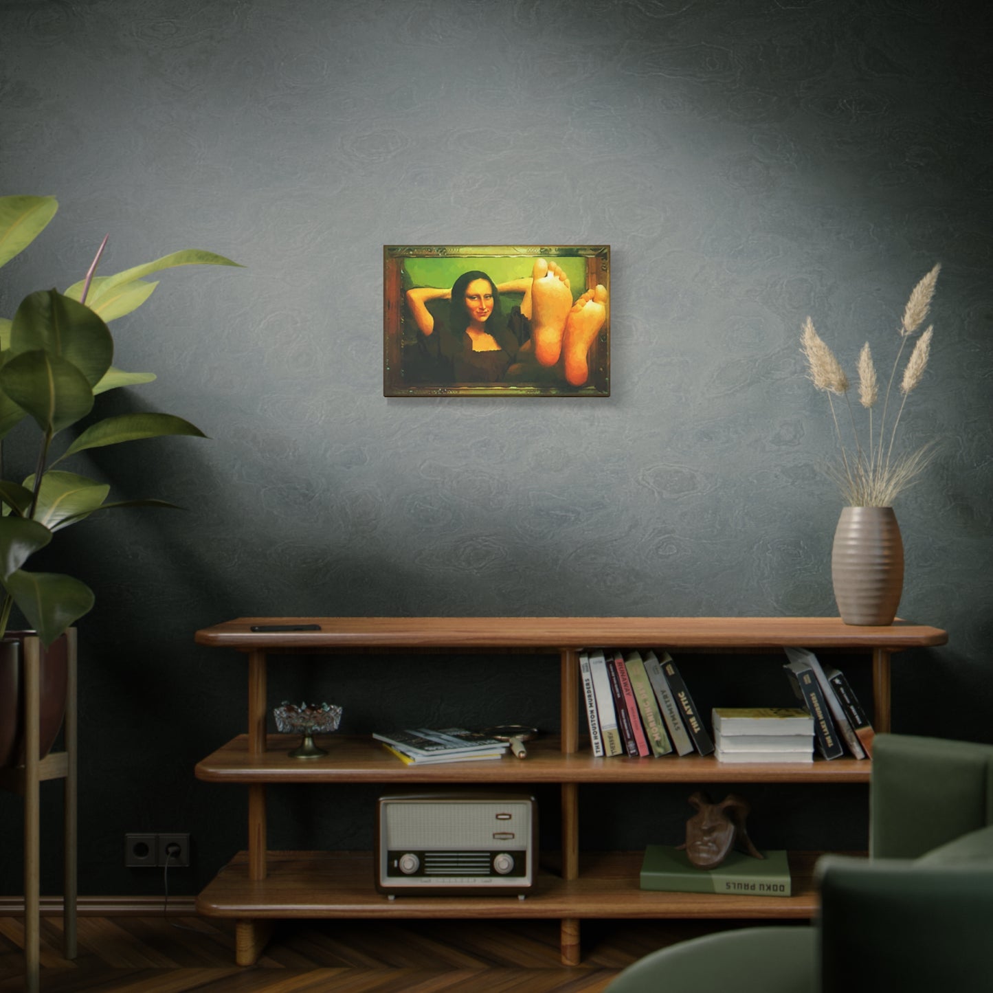 Mona Lisa Funny Wall Art Stretched Canvas da Vinci Abstract Wall Art