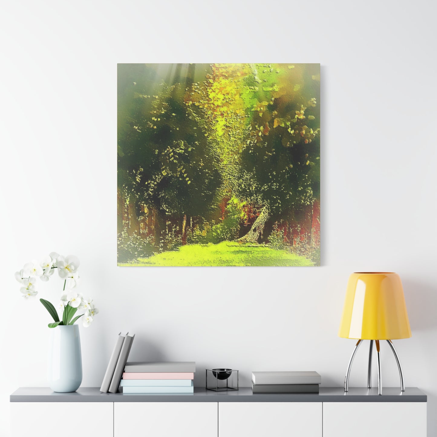 Evening Walk In The Park Art Print Stretched Canvas Landscape Wall Décor