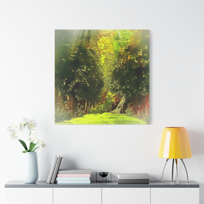Evening Walk In The Park Art Print Stretched Canvas Landscape Wall Décor