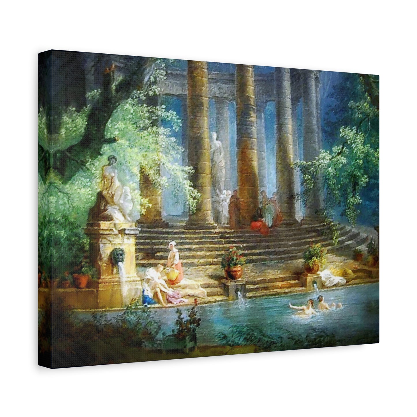 Hubert Robert Reproduction Of The Bathing Pool Art print, Classic Art Wall Décor