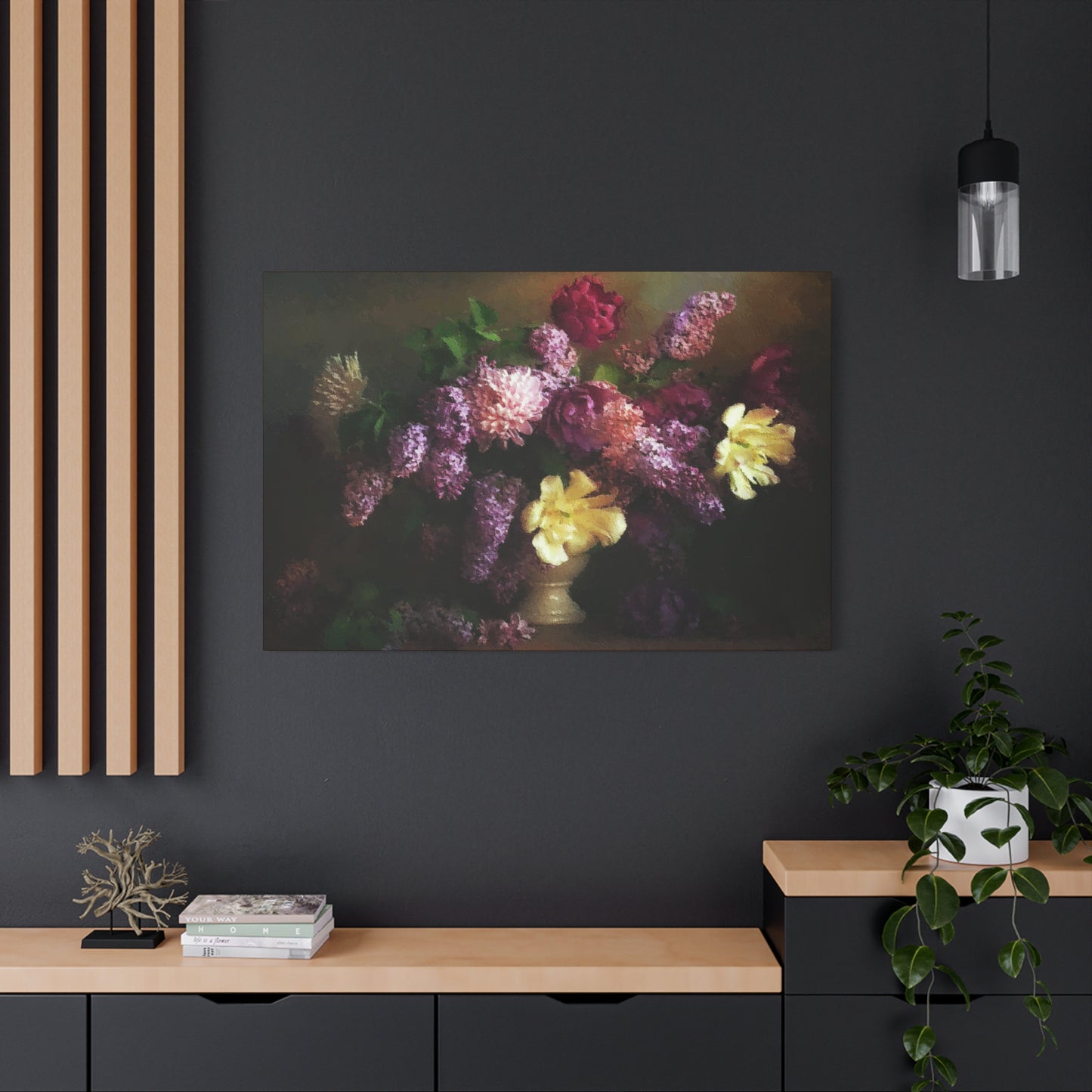 Lilac Bouquet Flower Canvas Wall Art Home Décor Abstract Art Purple Pink White