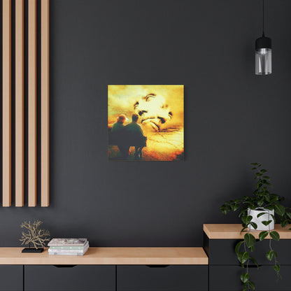 Life Reflections Art Print Stretched Canvas Gold Yellow Wall Decor