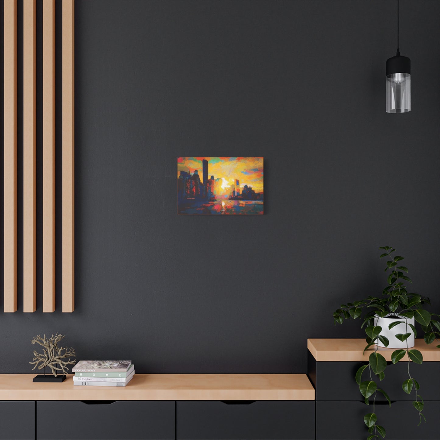 Sunset In A City Art Print, Cityscape Wall Decor