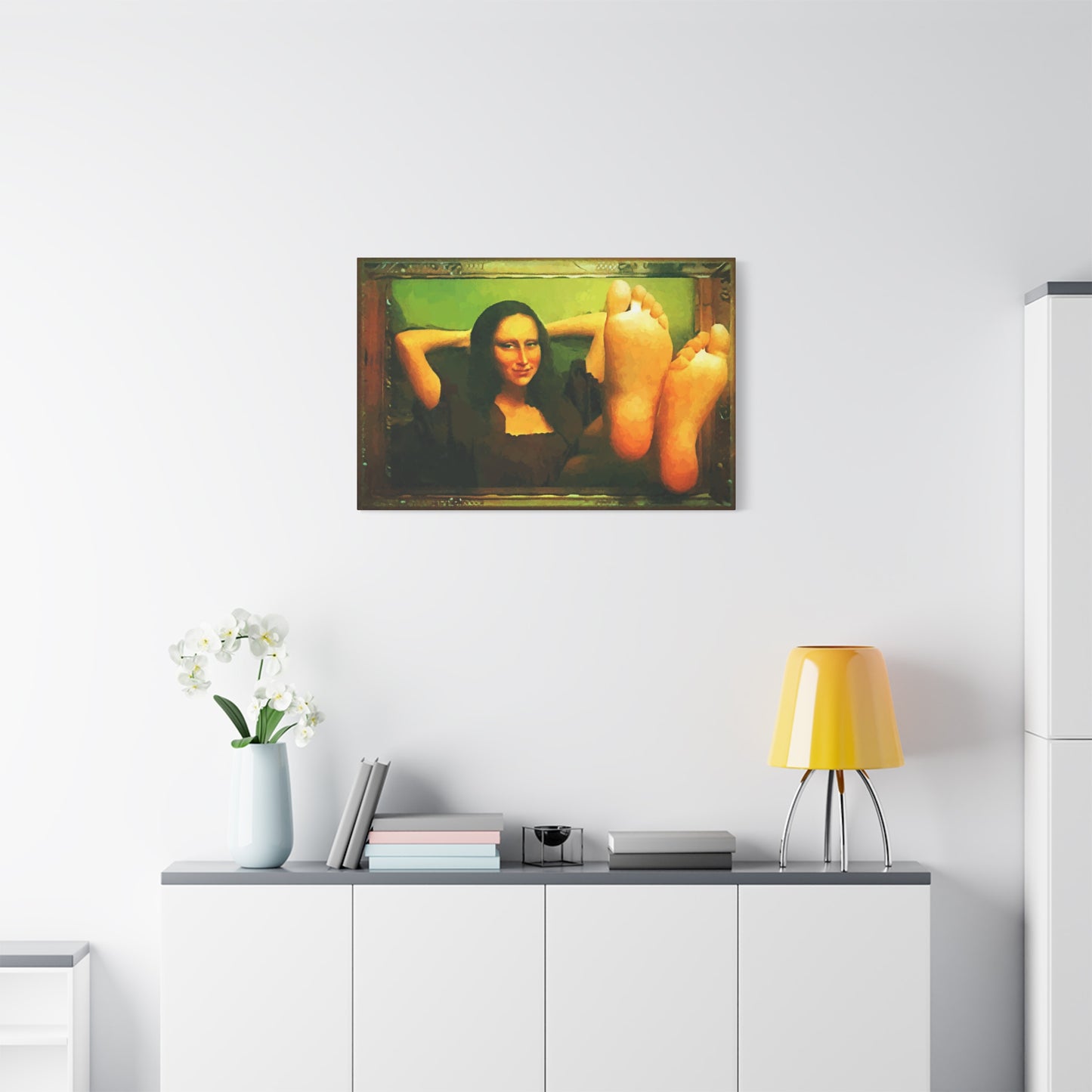Mona Lisa Funny Wall Art Stretched Canvas da Vinci Abstract Wall Art