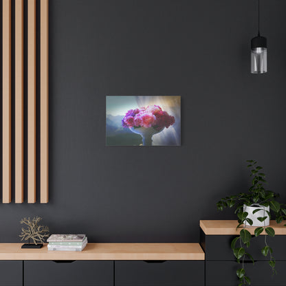 Peonies Floral Bouquet Art Print Canvas Abstract Wall Decor Pink Purple White