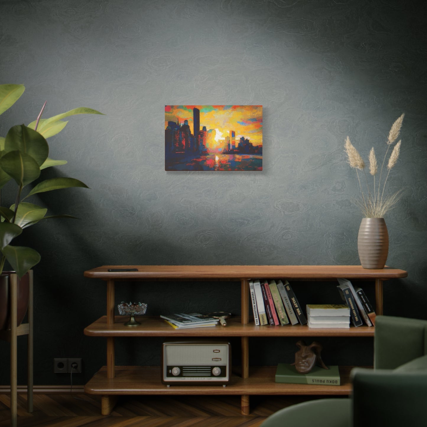 Sunset In A City Art Print, Cityscape Wall Decor