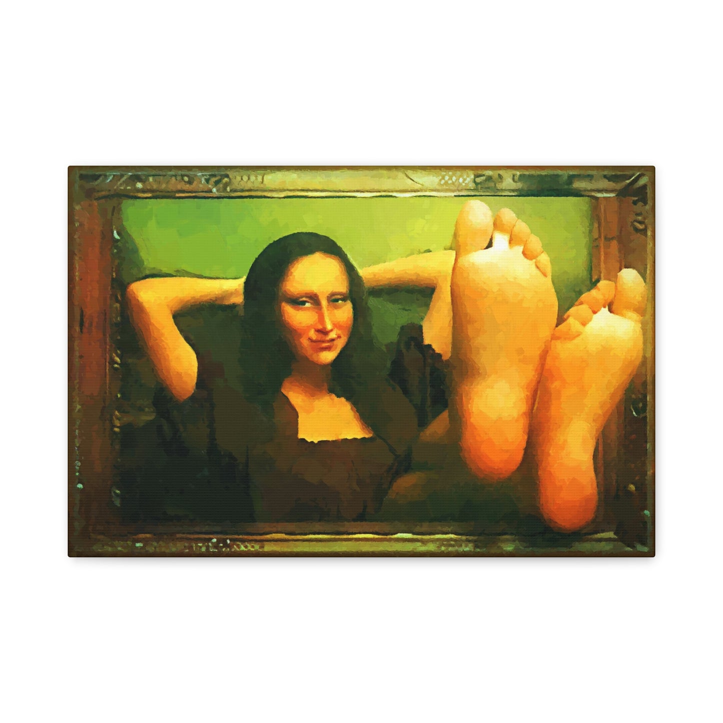 Mona Lisa Funny Wall Art Stretched Canvas da Vinci Abstract Wall Art