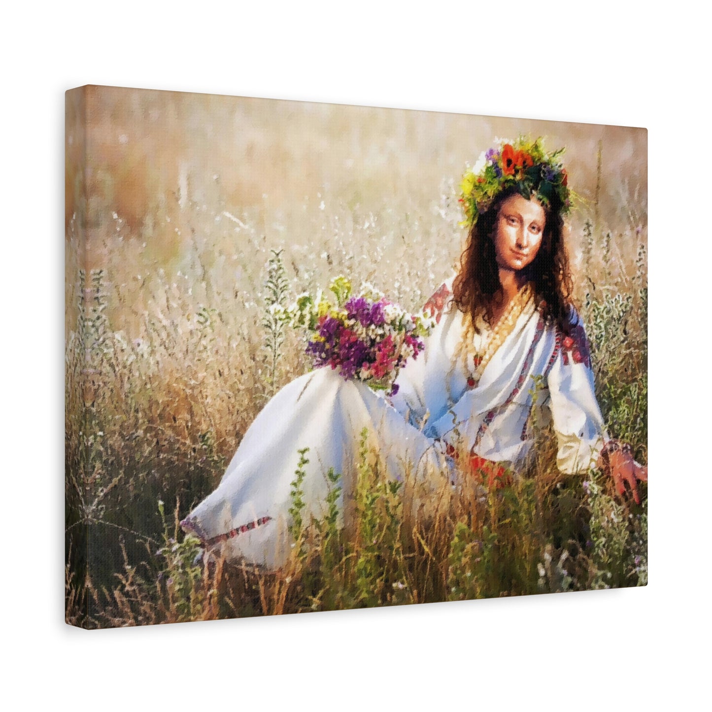 Mona Lisa in Ukraine Stretched Canvas Art Print Wall Décor
