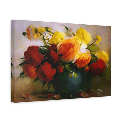 Morning Lively Bouquet Art Print Stretched Canvas Floral Wall Décor