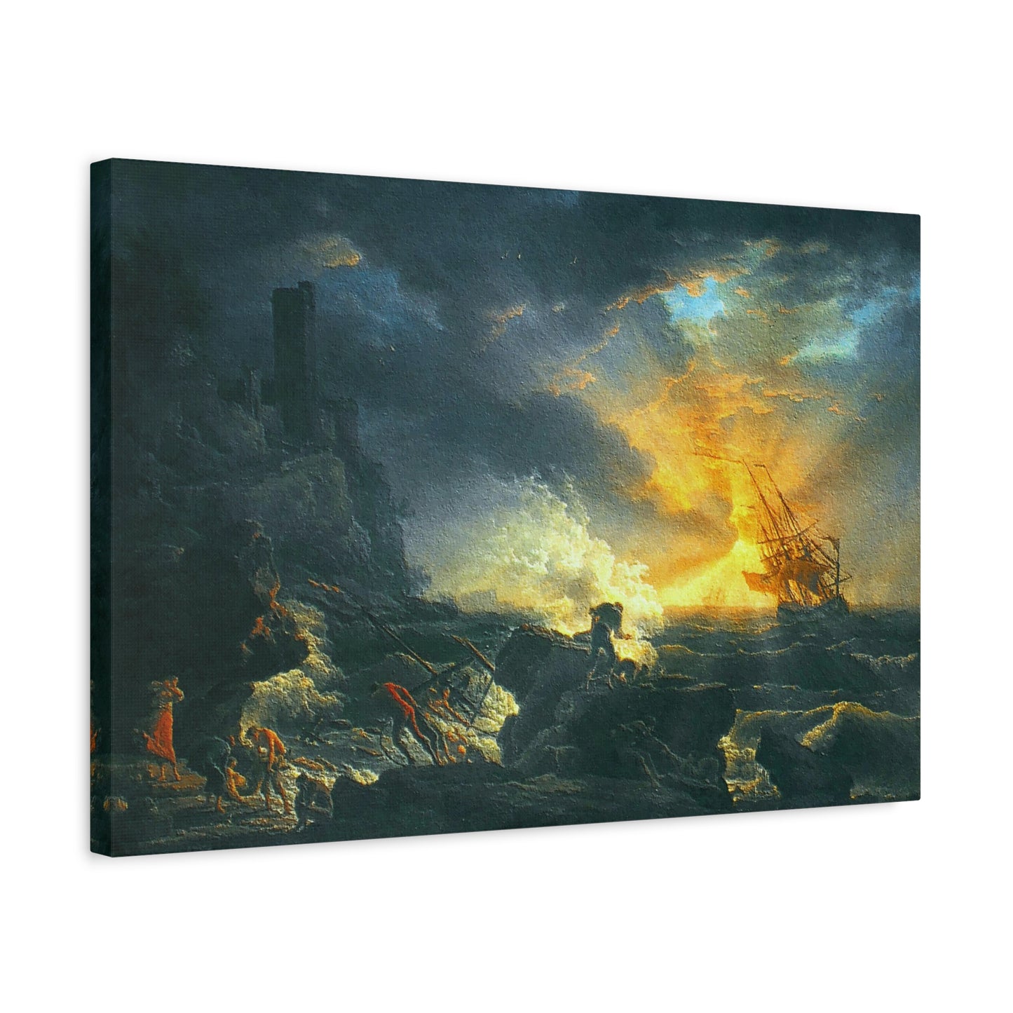 Claude Joseph Vernet Replica of Shipwreck Art Print, Classic Wall Art Decor
