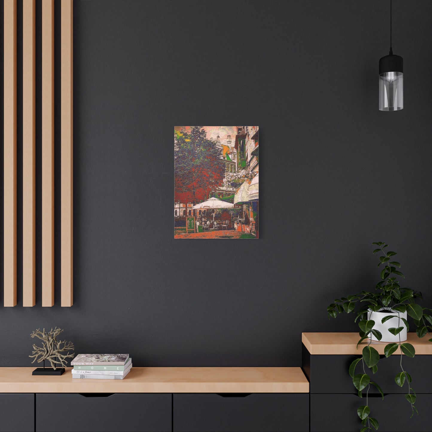 Europe Cityscape Art Print Ghent Belgium Stretched Canvas White Orange Green