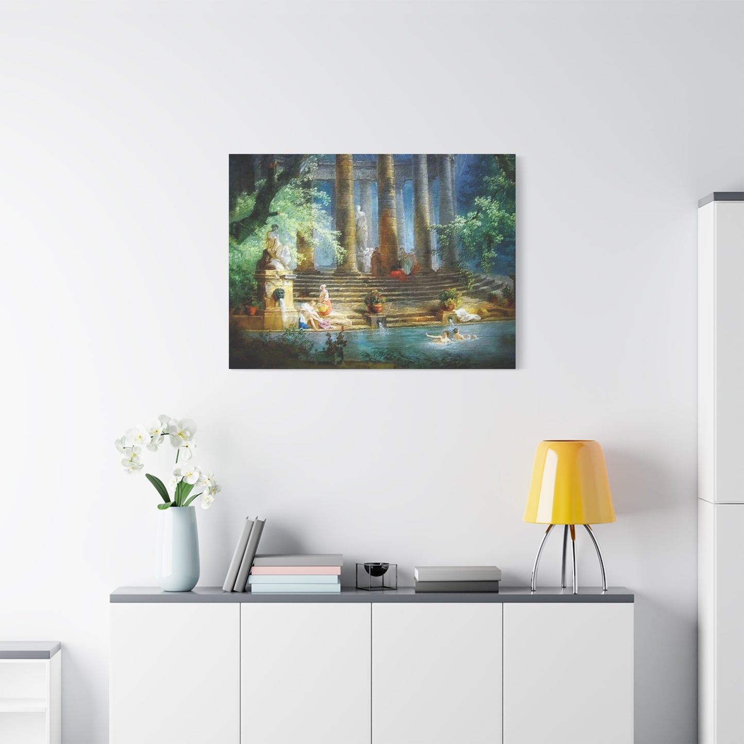 Hubert Robert Reproduction Of The Bathing Pool Art print, Classic Art Wall Décor