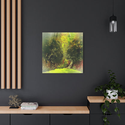 Evening Walk In The Park Art Print Stretched Canvas Landscape Wall Décor