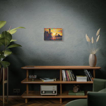 Sunset In A City Art Print, Cityscape Wall Decor