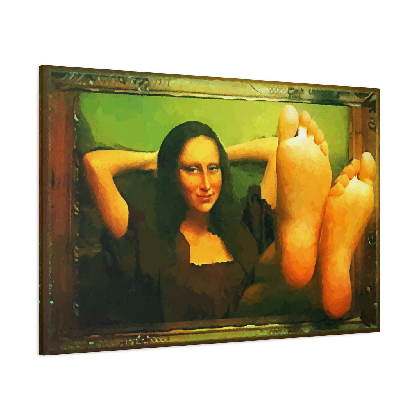 Mona Lisa Funny Wall Art Stretched Canvas da Vinci Abstract Wall Art
