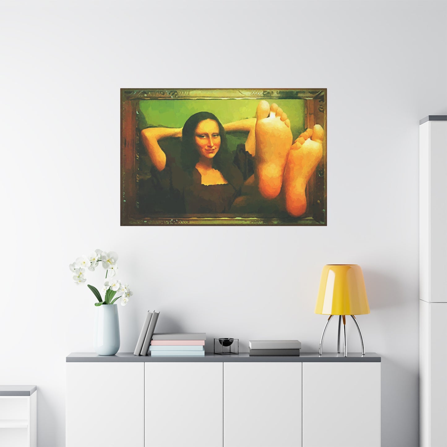Mona Lisa Funny Wall Art Stretched Canvas da Vinci Abstract Wall Art