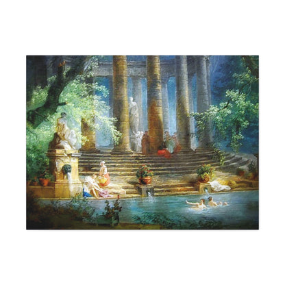 Hubert Robert Reproduction Of The Bathing Pool Art print, Classic Art Wall Décor