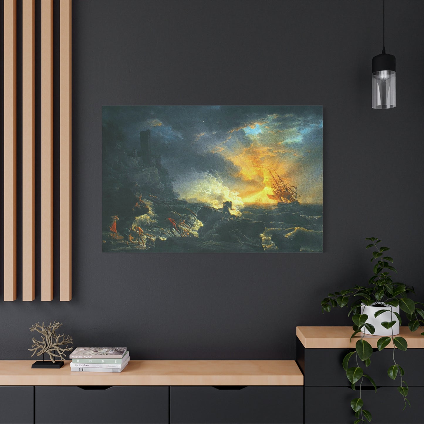 Claude Joseph Vernet Replica of Shipwreck Art Print, Classic Wall Art Decor