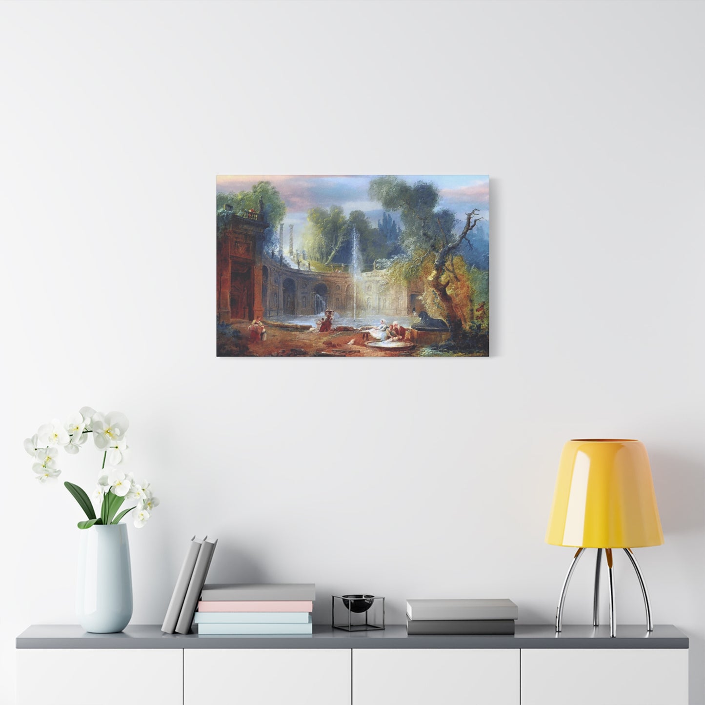 Hubert Robert Replica of The Teatro Delle Acque in the Garden of the Villa Aldobrandini Art Print, Classic Wall Decor