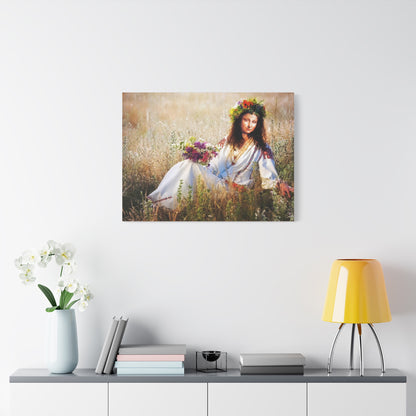 Mona Lisa in Ukraine Stretched Canvas Art Print Wall Décor