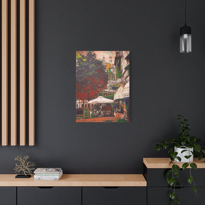Europe Cityscape Art Print Ghent Belgium Stretched Canvas White Orange Green