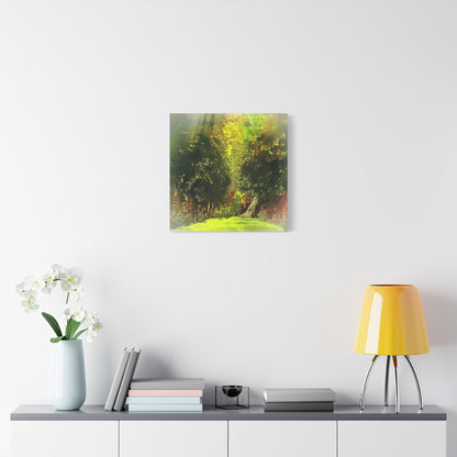 Evening Walk In The Park Art Print Stretched Canvas Landscape Wall Décor