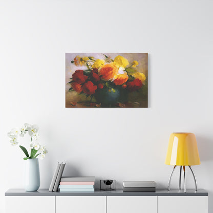 Morning Lively Bouquet Art Print Stretched Canvas Floral Wall Décor