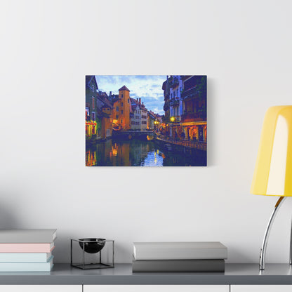 European Landscape Canvas Wall Art Annecy France Dawn Evening River