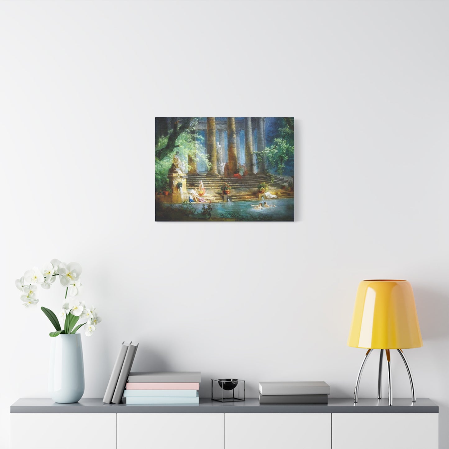 Hubert Robert Reproduction Of The Bathing Pool Art print, Classic Art Wall Décor