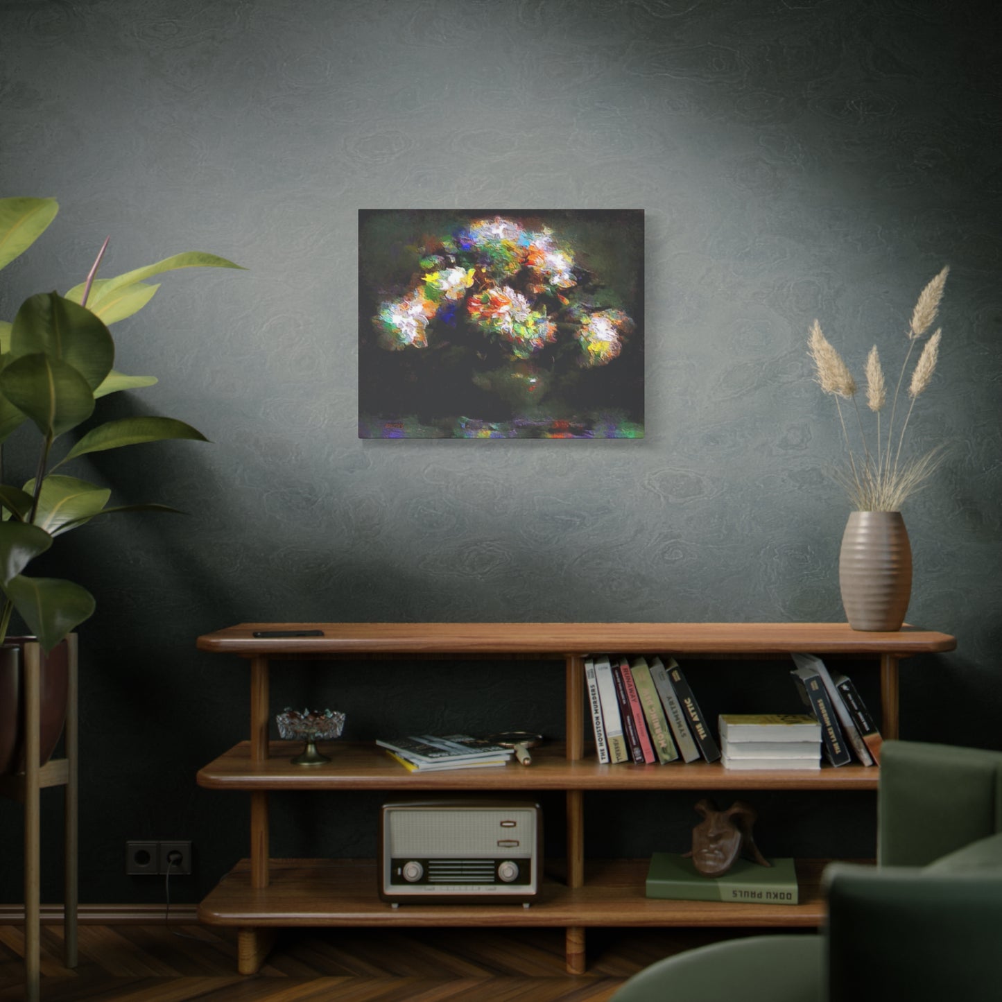 Abstract Roses Bouquet Arat Print, Floral Wall Decor