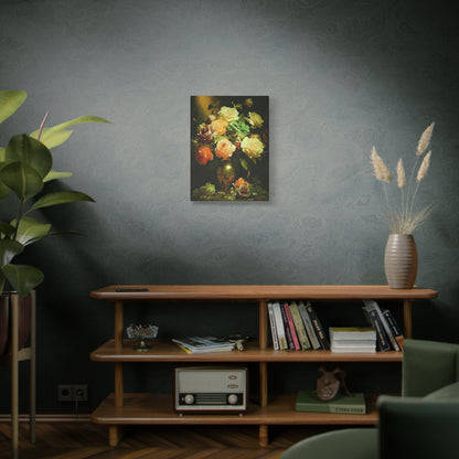 Love Story With Roses Art Print On Stretched Canvas, Floral Wall Decor