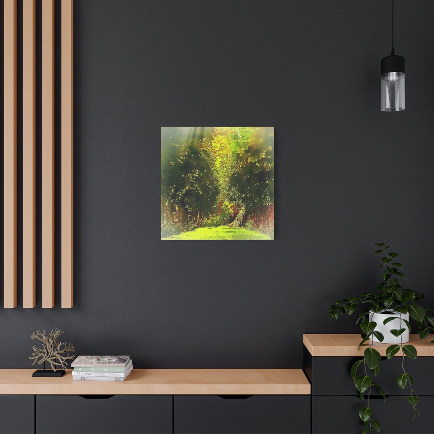 Evening Walk In The Park Art Print Stretched Canvas Landscape Wall Décor
