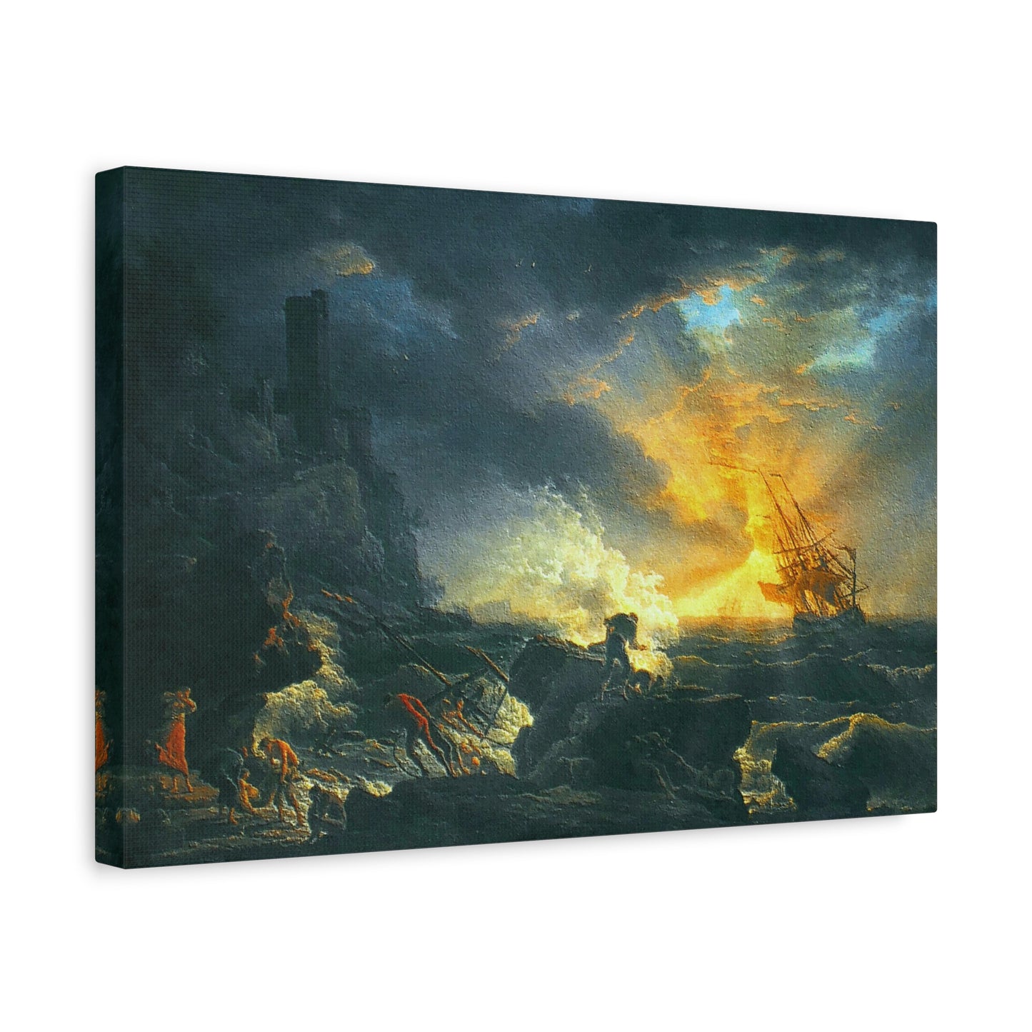 Claude Joseph Vernet Replica of Shipwreck Art Print, Classic Wall Art Decor
