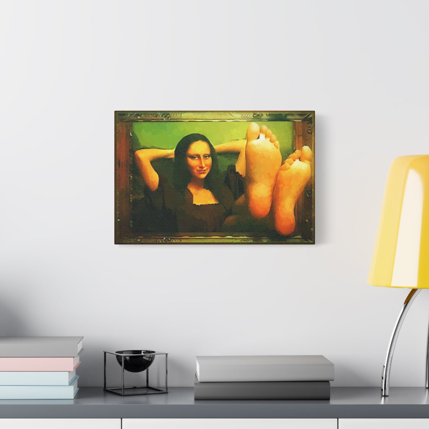 Mona Lisa Funny Wall Art Stretched Canvas da Vinci Abstract Wall Art