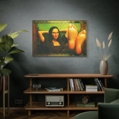 Mona Lisa Funny Wall Art Stretched Canvas da Vinci Abstract Wall Art