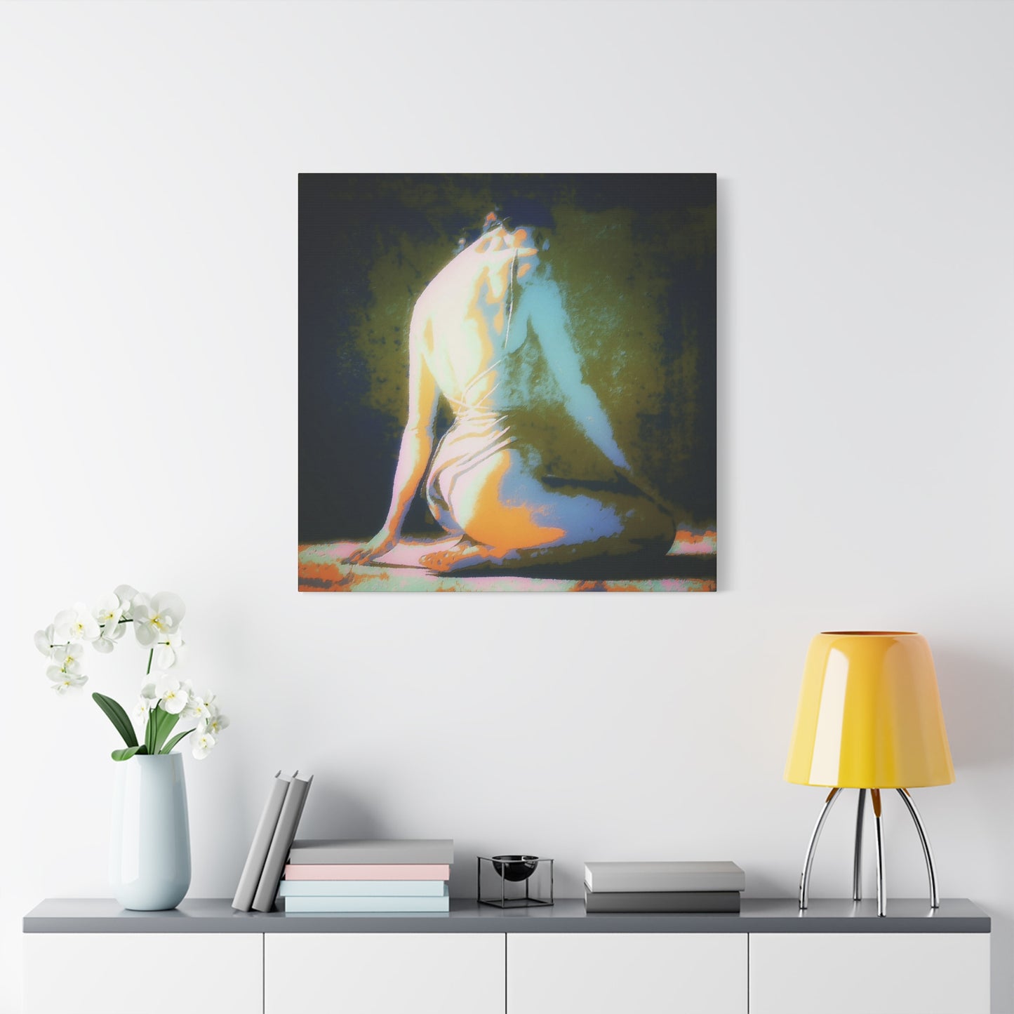 Ballerina Winding Down Art Print Stretched Canvas Pastel Colors Wall Decor