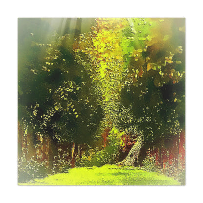 Evening Walk In The Park Art Print Stretched Canvas Landscape Wall Décor