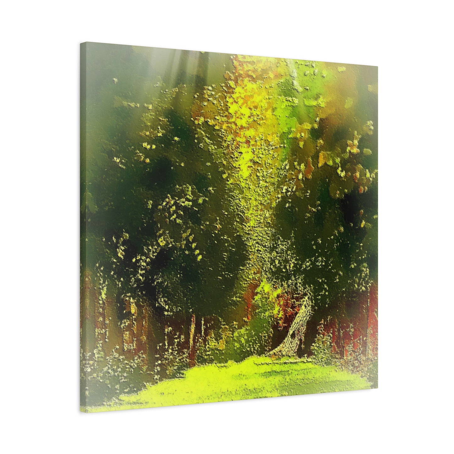 Evening Walk In The Park Art Print Stretched Canvas Landscape Wall Décor